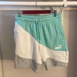 Puma Light Blue, White, & Gray Shorts